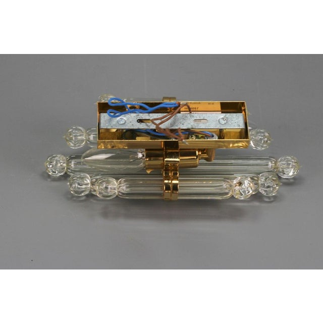 Crystal Glass and Brass Wall Lamp by Honsel, Germany, 1980s For Sale - Image 15 of 18