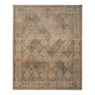 Rug & Kilim’s Oversized Bohemian Argyle Rug in Blue and Beige, 13x19 For Sale