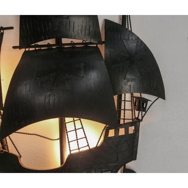 Metal Vintage Wall Light in Iron, 1960 For Sale - Image 7 of 10