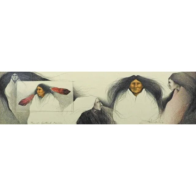 1980s Frank Howell "Gathered Memories" Lithograph Framed Hand Signed With Custom Framed For Sale - Image 4 of 6