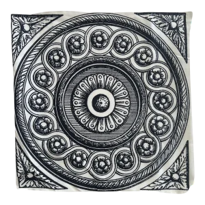 Contemporary Viscaya Circle Medallion Filigree Black & White Pillow Cover