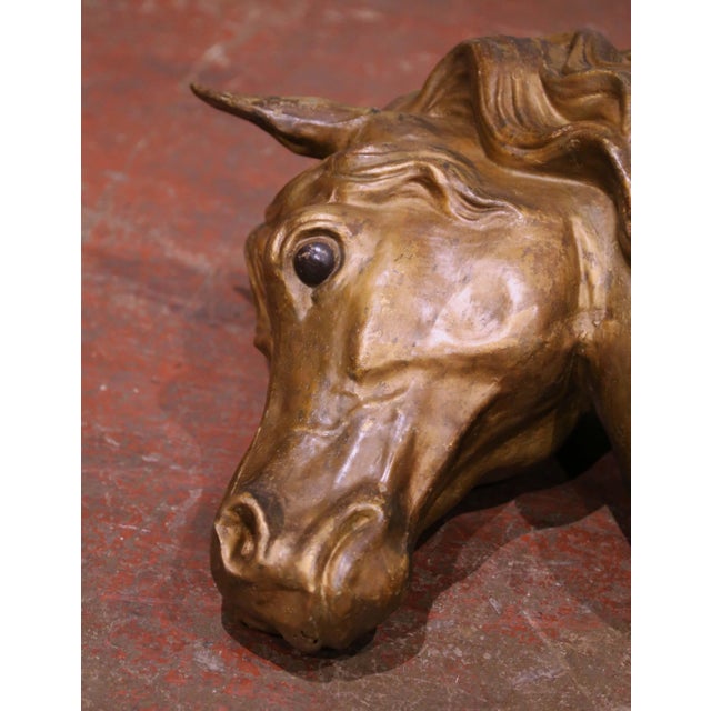 19th Century French Zinc Horse Head Trade Sign Wall Sculpture For Sale - Image 4 of 7