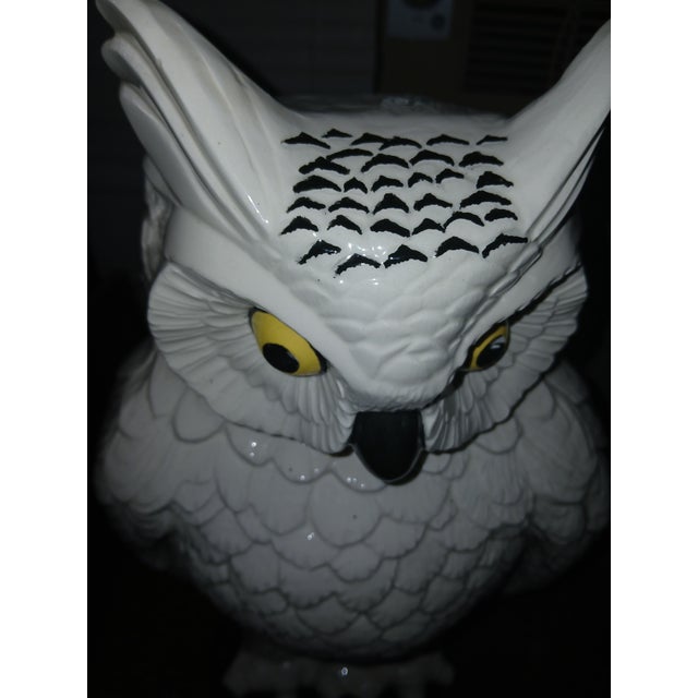 White Vintage 1970s Mid-Century Ceramic White Owl Statue For Sale - Image 8 of 8