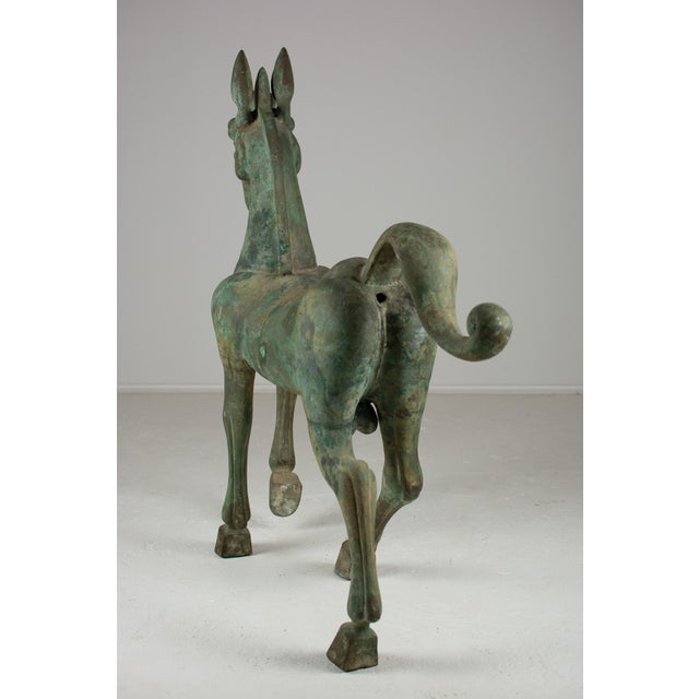 Han Dynasty Style Heavenly Horse, 1800s, Bronze For Sale - Image 5 of 11