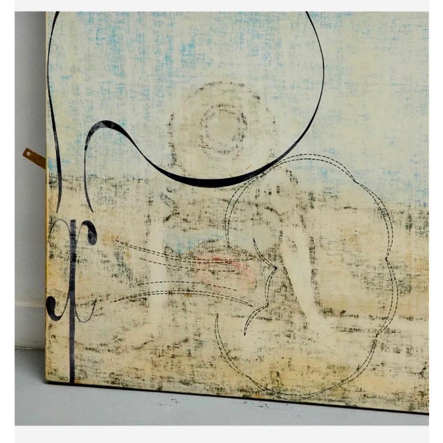 Dennis Hollingsworth (American, b. 1956) large scale painting, 1994 "Leaf Blower #15", oil & alkyd on canvas over wood...