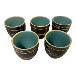 Vintage Artist Made Saki Cups- Set of 5