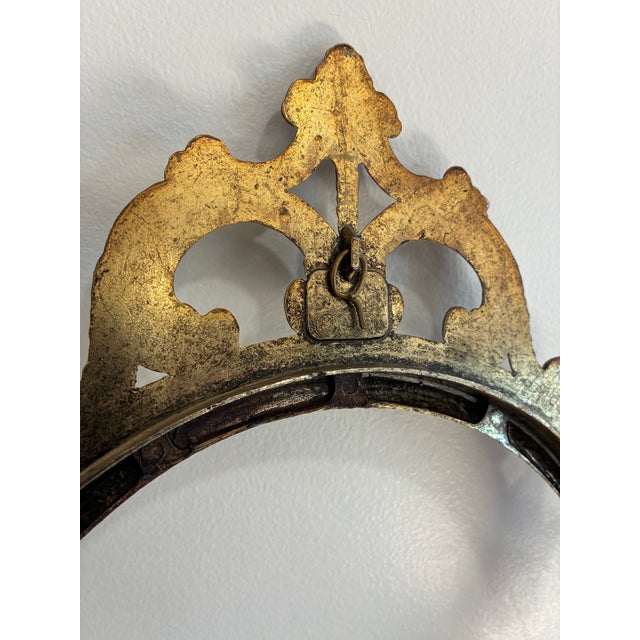 Vintage Ornate Solid Brass Oval Frame, Baroque Style For Sale - Image 11 of 11
