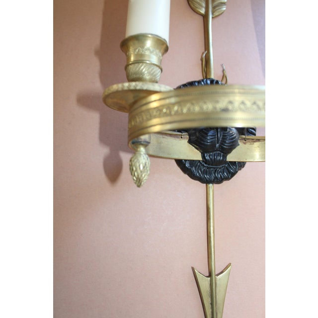 French Empire Gilt Bronze Wall Lights, 1900s, Set of 2 For Sale - Image 11 of 16