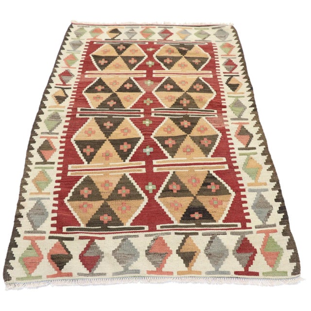Tribal Vintage Persian Shiraz Kilim Rug - 02'11 X 04'11 For Sale - Image 3 of 9