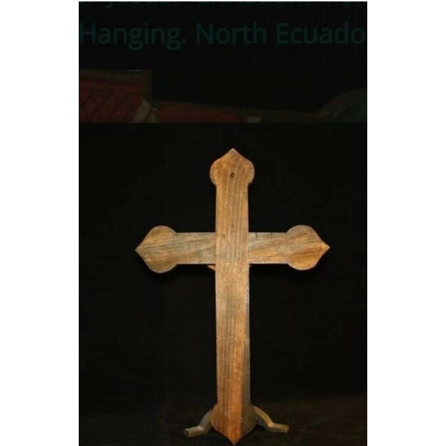 Mexican Large Vintage Wooden Crucifix / Cross. Jesus. Christian. Folk Art. For Sale - Image 3 of 7