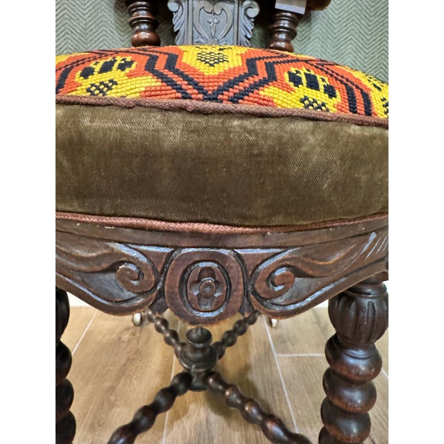 Late 19th Century Museum-Quality Napoleon III Smoking Chair With Original Casters, C. 1870 For Sale - Image 5 of 6