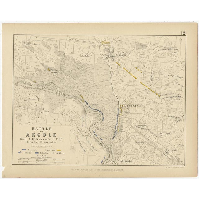 Paper Sir Archibald Alison, Battle Plans of Rivoli, Arcole, Mantua, Marengo, and Hohenlinden, 1852, Paper, Set of 8 For Sale - Image 7 of 10