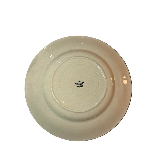 Set of 4 French Longwy Faïence 9" Plates With Raised Enamel Cherries, Art Nouveau For Sale In Houston - Image 6 of 11