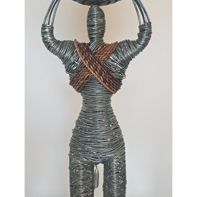 Vintage Hand-Crafted 'Hercules' Wire Metal 32" Sculpture For Sale - Image 4 of 12