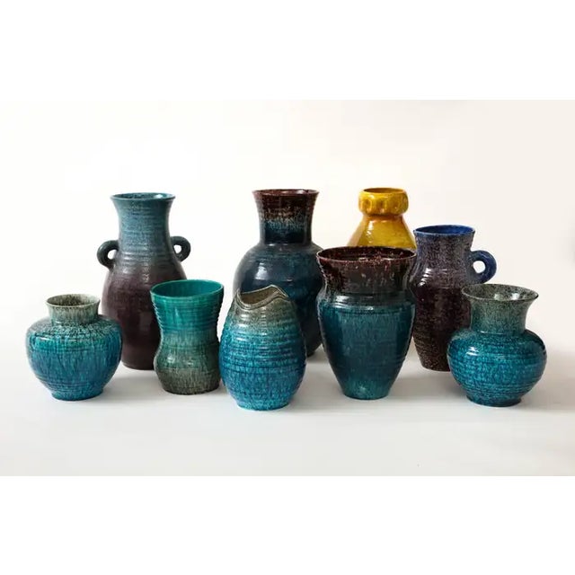 Blue Accolay Pottery Vase For Sale - Image 8 of 8