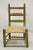 Folk Art Antique Small Ladder Back Green Primitive Rustic Chair With Deer Hide Seat For Sale - Image 3 of 13