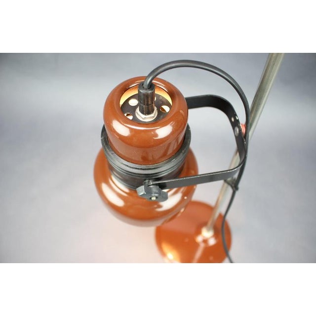 Space Age Hungarian Table Lamp in Brown Enamel, 1970s For Sale - Image 9 of 10
