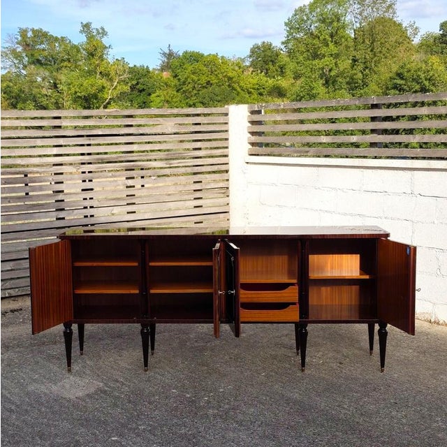 Mid-Century Modern Italian Flamed Mahogany Sideboard with Inlays, 1950s For Sale - Image 11 of 18