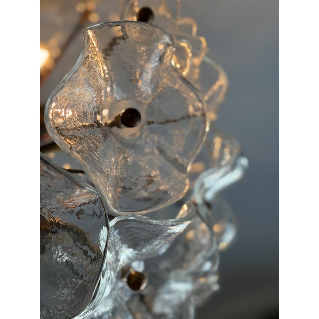 Glass Italian Murano Glass Ball Chandelier with Floral Formed Prisms For Sale - Image 7 of 12