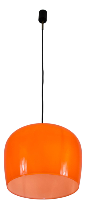 Mid-Century Red Glass Pendant Lamp, Italy, 1960s