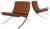 Set of Brown Leather Barcelona Chairs by Mies Van Der Rohe for Knoll, 1970 For Sale