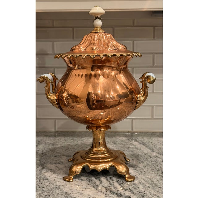 Copper Mid-19th Century Victorian Copper & Brass Samovar Tea Urn, England, C. 1860 For Sale - Image 8 of 18
