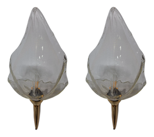 Wall Lamps in Brass Structure and Murano Glass from La Murrina, 1980s, Set of 2