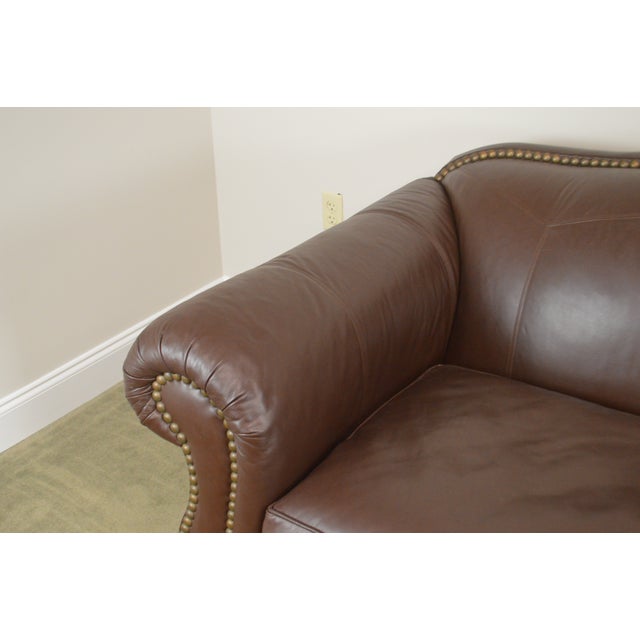 Lillian August Brown Leather Sofa With Down Filled Cushions Chairish