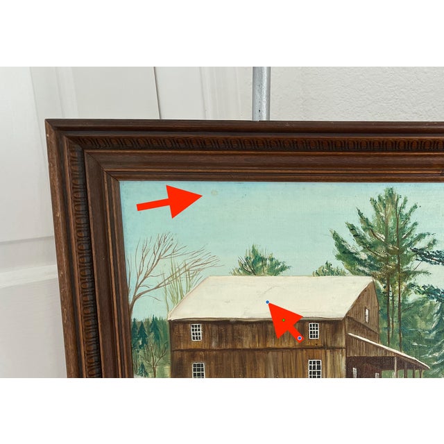 1977 Original Winter Landscape Painting "Old Sturbridge Village" For Sale - Image 10 of 12