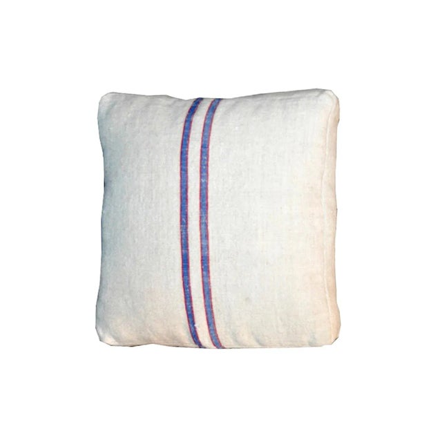 Mid-Century Blue Striped Pillows, Set of 2 For Sale - Image 4 of 6