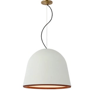 Marie Flanigan for Visual Comfort Signature Murphy Large Pendant in Plaster White & Dark Teak For Sale