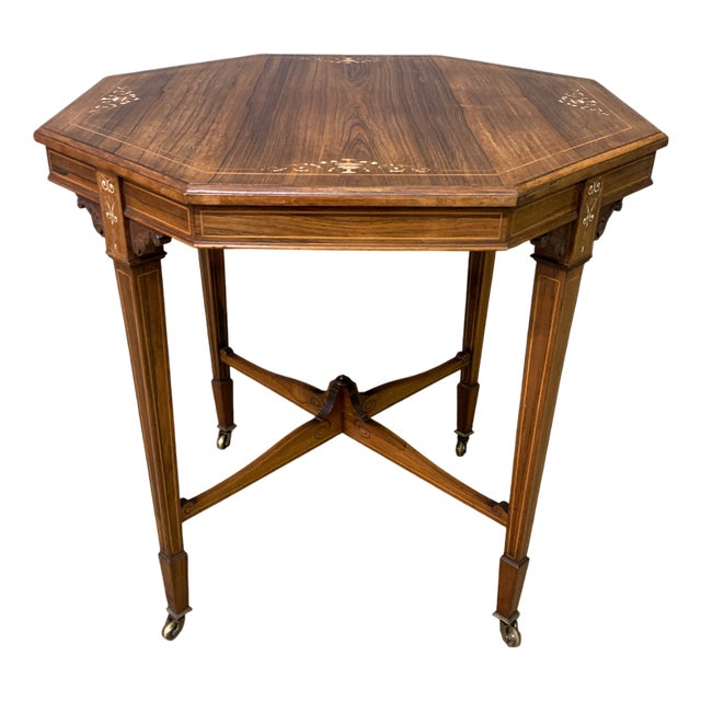 Inlaid Rosewood Table by Maple & Co., 1895 For Sale