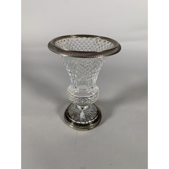 Rococo Baluster Vase in Cut Crystal and Silvered Bronze, 1830 For Sale - Image 3 of 8