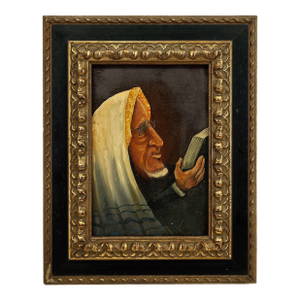 Unknown, Belgian Modernist Judaica Oil Portrait of a Rabbi