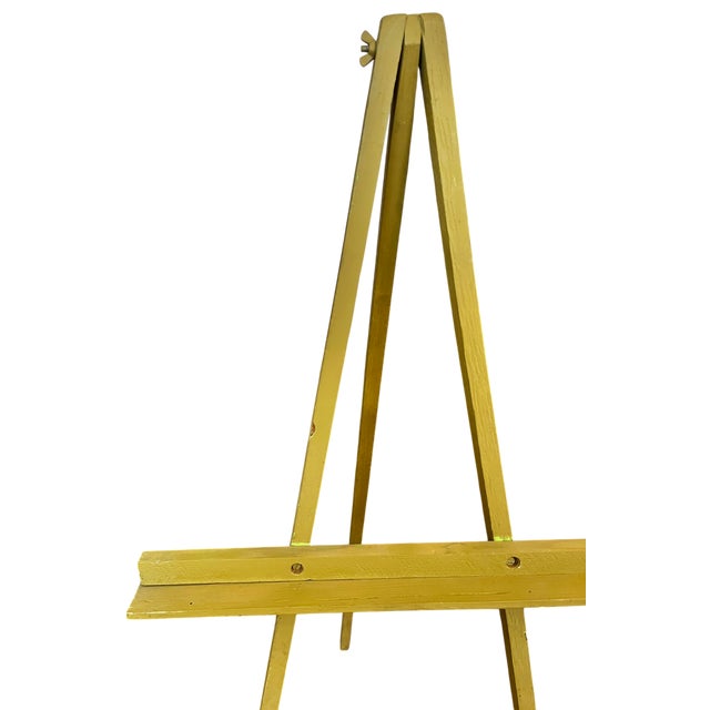 1950s Vintage Chartreuse Painted Wood Artist’s Display Easel, 36" For Sale - Image 5 of 9