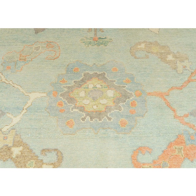 Turkish Oushak Rug 9'4" x 12'5" For Sale - Image 4 of 4
