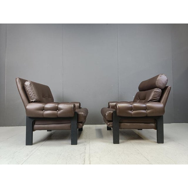 Leather Armchairs, Denmark, 1960s, Set of 2 For Sale - Image 9 of 16