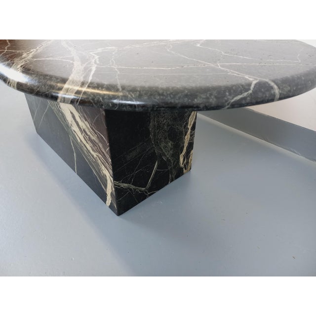 Vintage Oval Coffee Table in Black Marble, 1970s For Sale - Image 6 of 15