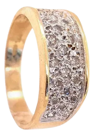 14 Karat Yellow Gold and Diamond Encrusted Fashion Ring 0.50 TDW, Size 7.5