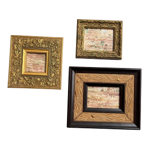 Vintage Collection of 3 Miniature Picture Frames-Set of 5