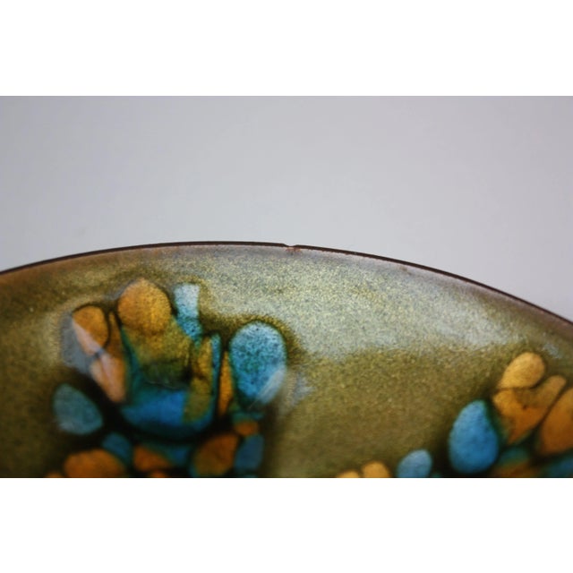 Mid Century Enamel on Copper Decorative Dish by Kareka For Sale - Image 5 of 7