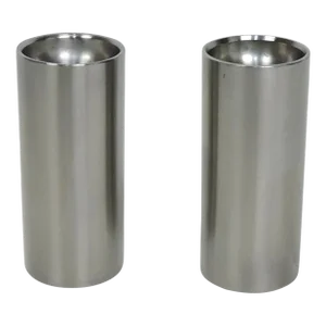 1960s Arne Jacobsen Cylinda Danish Modern Stainless Steel Salt & Pepper Shakers- a Pair
