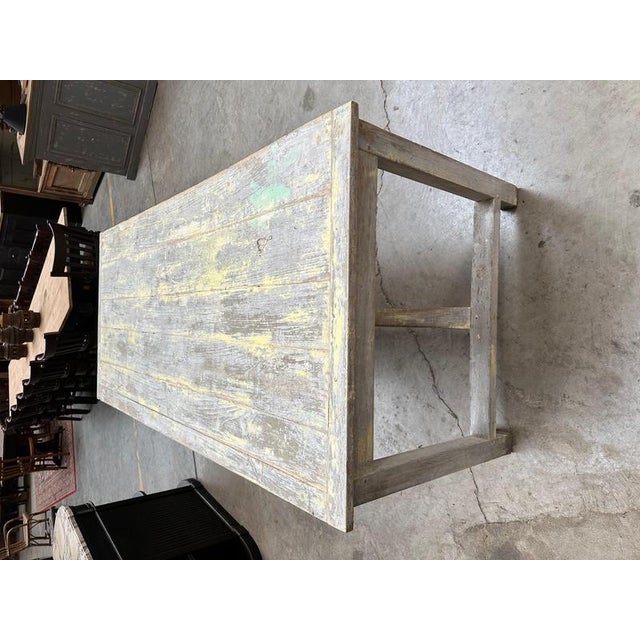 Wood Vintage Workshop Table, 1940s For Sale - Image 7 of 10