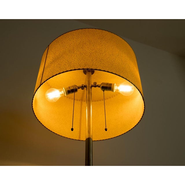 Black Bauhaus Nickel and Glass Floor Lamp with Side Table, 1930s For Sale - Image 8 of 14
