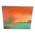 Orange and Turquoise Abstract Style Painting on Canvas For Sale