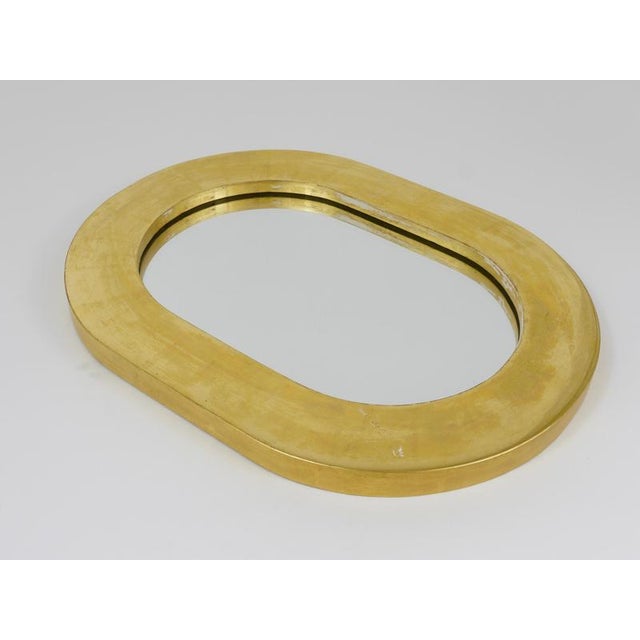 Carl Auböck Mid-Century Minimalist Gold-Plated Wall Mirror by Carl Aubock, Vienna, Austria, 1960 For Sale - Image 4 of 15