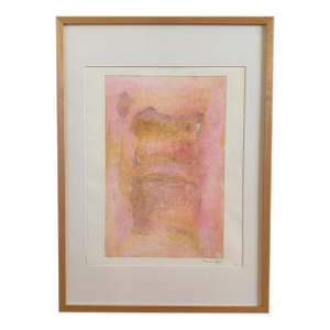Large Vintage 80's "Color Field" Abstract Expressionist Monoprint Signed and Framed