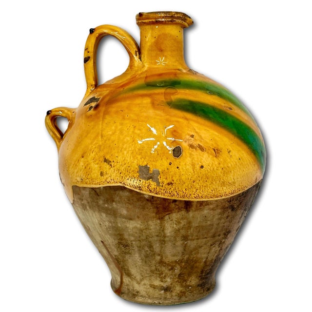 Outstanding Very Large Size Antique Country French Pottery Water Jug With Stunning Glaze - Approx 18 Inches Tall For Sale - Image 12 of 18