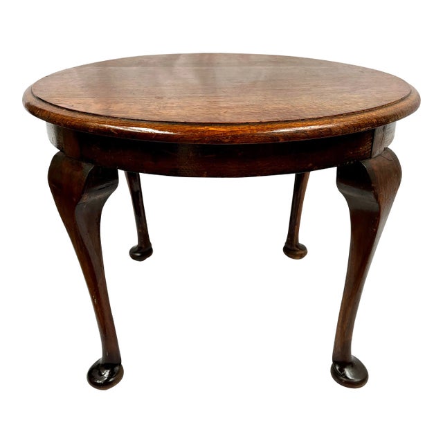 Antique English Oak Accent Table For Sale