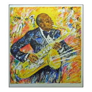1980s Kamil Kubik "Jazz Musician" Signed Numbered Lithograph
